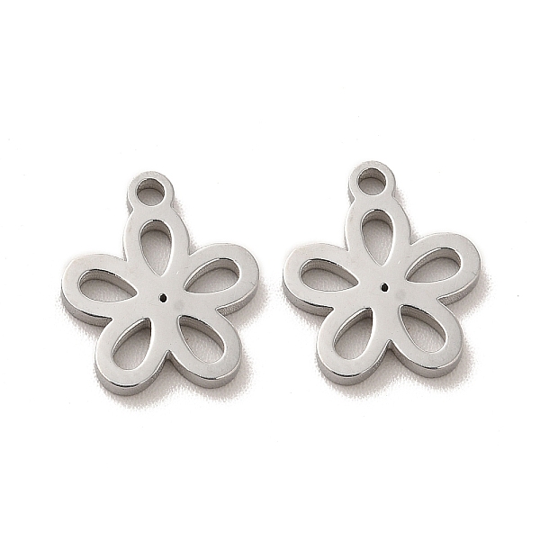 

PandaHall 304 Stainless Steel Charms, Flower, Stainless Steel Color, 12x10.5x1.4mm, Hole: 1.4mm 304 Stainless Steel Flower