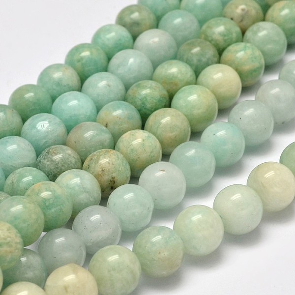 

PandaHall Grade B Natural Amazonite Round Bead Strands, 6mm, Hole: 1mm, about 63pcs/strand, 15.5 inch Amazonite Round