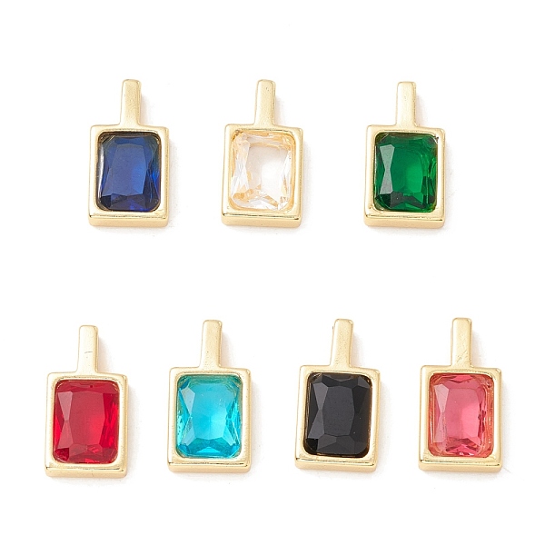 

PandaHall Brass Micro Pave Cubic Zirconia Charms, Long-Lasting Plated, Rectangle, Mixed Color, 14.5x8x3.5mm, Hole: 4x1.5mm Brass+Cubic..., Multicolor