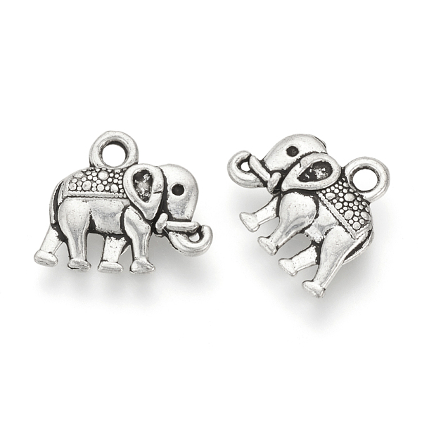 

PandaHall Tibetan Style Alloy Charms, Elephant, Cadmium Free & Lead Free, Antique Silver, 12x14x3mm, Hole: 1.5mm Alloy Elephant
