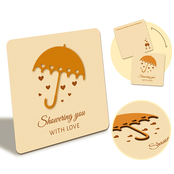 

PandaHall Wooden Commemorative Cards, Square, Umbrella, 130x130x4mm Wood Others