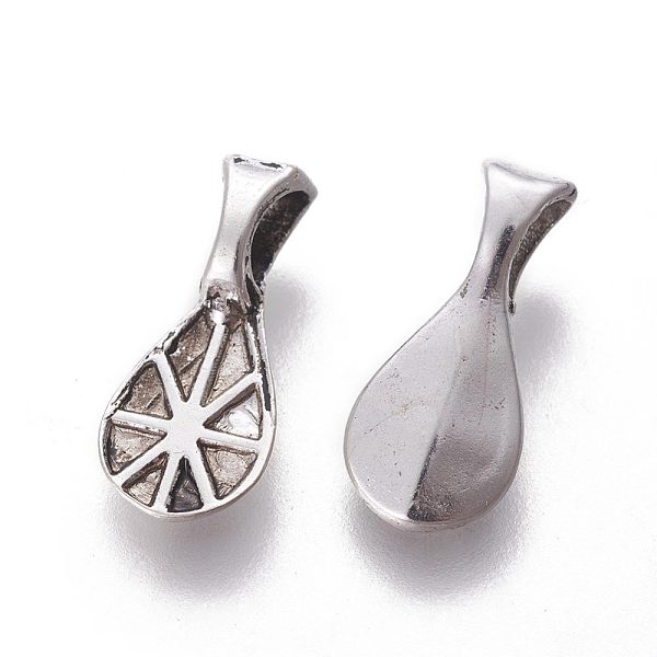 

PandaHall Tibetan Style Glue-on Flat Pad Bails, Cadmium Free & Lead Free, Antique Silver, 16x7x4.5mm, Hole: 4.5x3mm Alloy