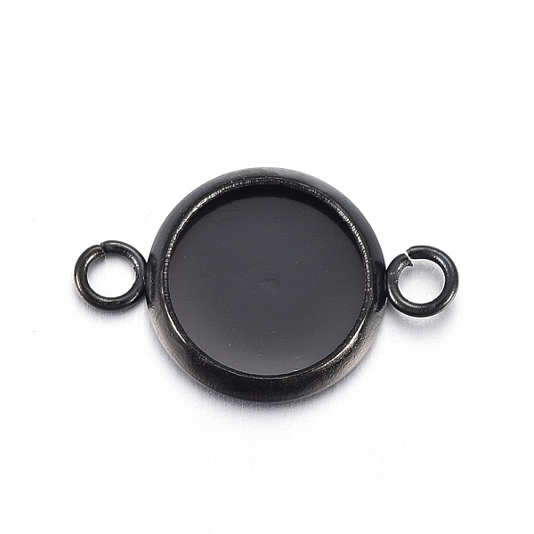 

PandaHall Stainless Steel Cabochon Connector Settings, Plain Edge Bezel Cups, Flat Round, Electrophoresis Black, Tray: 8mm, 10x16x1.5mm...