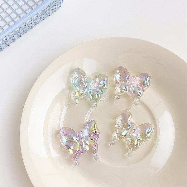 

PandaHall Transparent Acrylic Bead, Butterfly, Clear AB, 29.9x29.4x10.4mm, Hole: 2.5mm Acrylic Butterfly White
