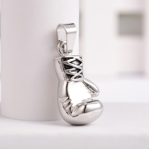 

PandaHall 304 Stainless Steel Pendants, 3D Boxing Gloves Pendants, Antique Silver, 29x15x12mm, Hole: 5x8.5mm 304 Stainless Steel Sports