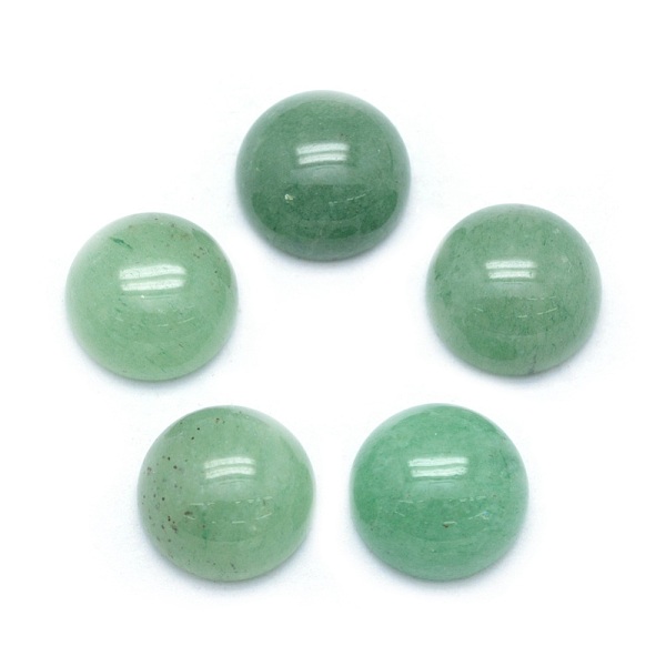

PandaHall Natural Green Aventurine Cabochons, Half Round, 10x4~5mm Green Aventurine Half Round