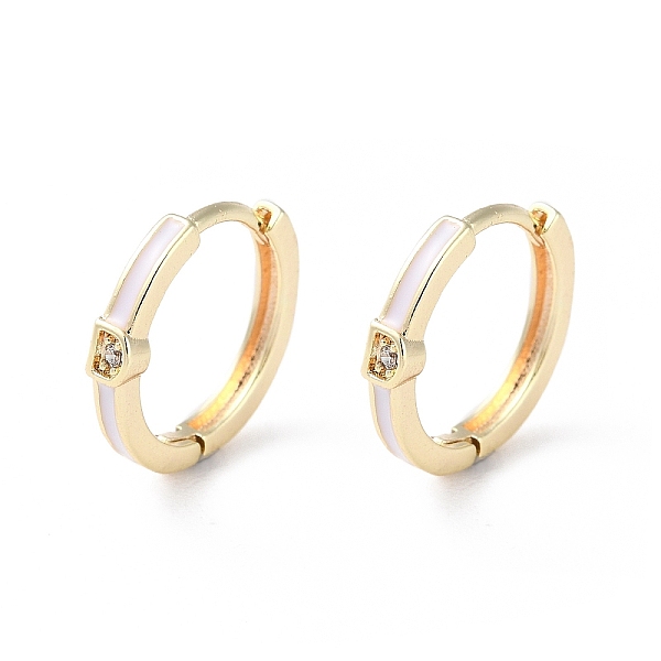 

PandaHall Brass Micro Pave Cubic Zirconia Hoop Earrings, Ring, Real 18K Gold Plated, 13x2.5mm Cubic Zirconia Ring Clear