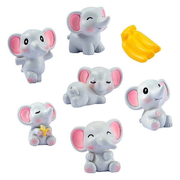 

PandaHall 14Pcs 7 Style Resin Elephant & Banana Garden Statue, Miniature Garden Decorations, Suitable for DIY Dollhouse Accessories..., Multicolor