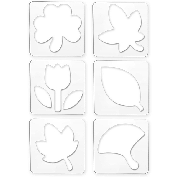 

PandaHall CRASPIRE 6PCS Acrylic Quilting Templates Tulip Flower Leaf Ginkgo Leaf Sewing Tools Kit Quilting Rulers DIY Sewing Tools Leather..., Clear