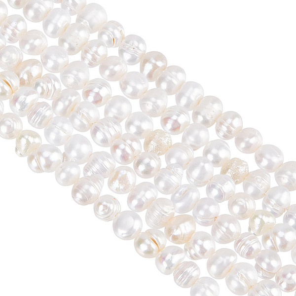 

PandaHall GOMAKERER 65 Pcs Natural Pearl Beads 4mm, Seashell Color Grade AA Natural Cultured Freshwater Pearl Beads Potato Shape Rice Shape...