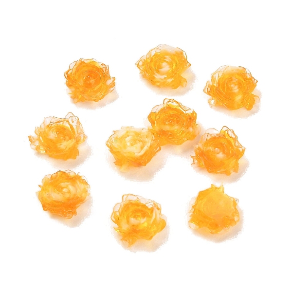

PandaHall Luminous Translucent Resin Decoden Cabochons, Glow in the Dark Flower, Gold, 8.5x9.5x4mm Resin Flower Gold