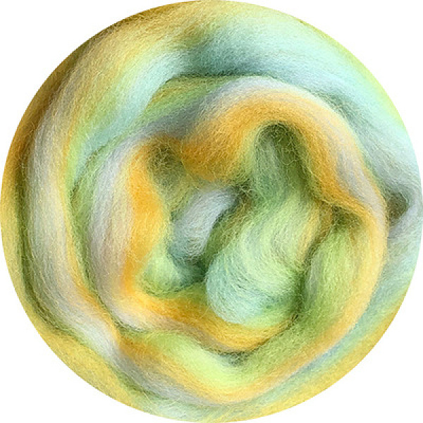 

PandaHall Gradient Color Needle Felting Wool Roving, for Wet Felting Dreadlocks DIY Craft Material, Light Green, 200x100x50mm Wool