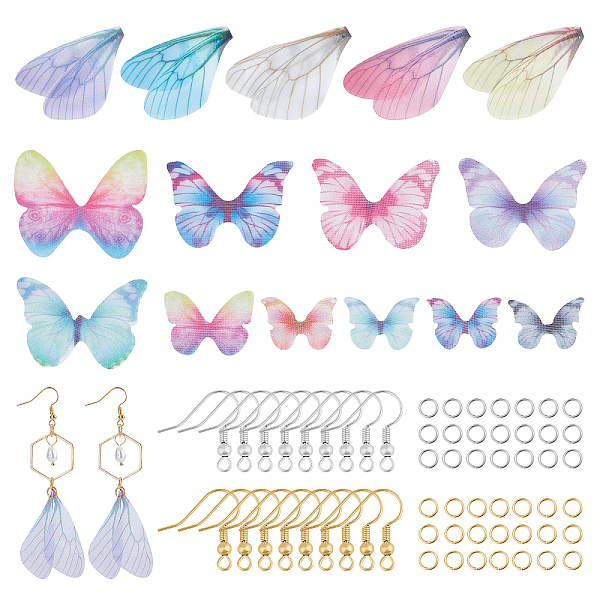 

PandaHall ARRICRAFT DIY Fabric Dangle Earring Making Kits, Including 150Pcs Butterfly & Dragonfly Polyester Fabric Wings Crafts Decoration..., Multicolor