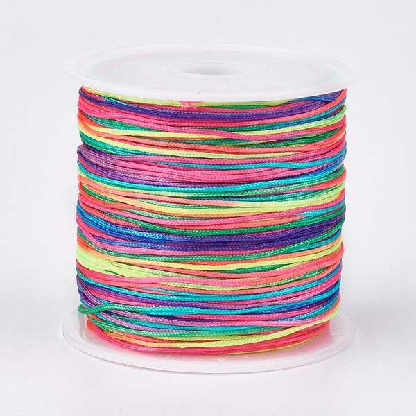 

PandaHall Nylon Thread, Nylon Jewelry Cord for Custom Woven Jewelry Making, Colorful, 0.8mm, about 49.21 yards(45m)/roll Nylon