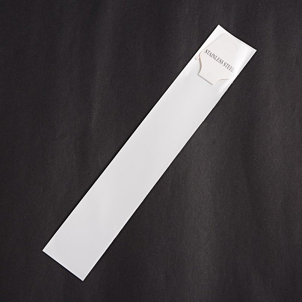 

PandaHall Rectangle Cellophane Bags, with Cardboard Display Cards, Words Stainless Steel on the Card, White, 25x4.2cm, Unilateral Thickness...