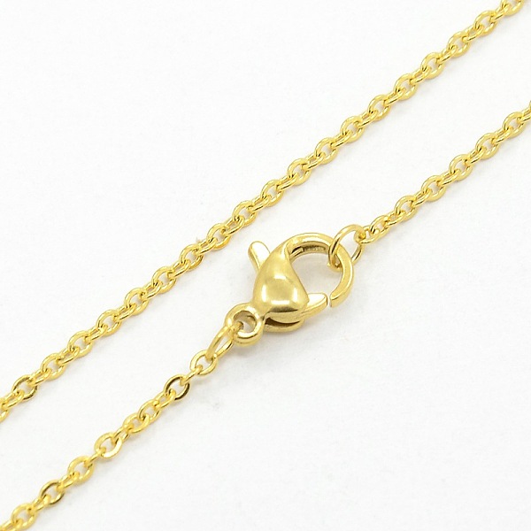 

PandaHall 304 Stainless Steel Cable Chain Necklaces, with Lobster Claw Clasps, Golden, 17.7 inch 304 Stainless Steel