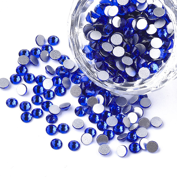 

PandaHall Glass Rhinestone Flat Back Cabochons, Back Plated, Faceted, Half Round, Cobalt, SS4, 1.5~1.6x1mm, about 1440pcs/bag Glass..., Blue