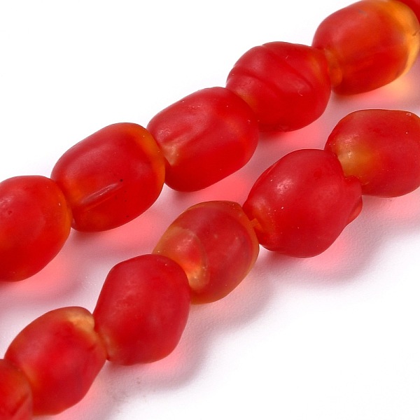 

PandaHall Handmade Lampwork Beads Strands, Frosted Nuggets, Red, 10x7.5~8x8mm, Hole: 1.2mm, about 40pcs/strand, 15.35 inch(39cm) Lampwork...
