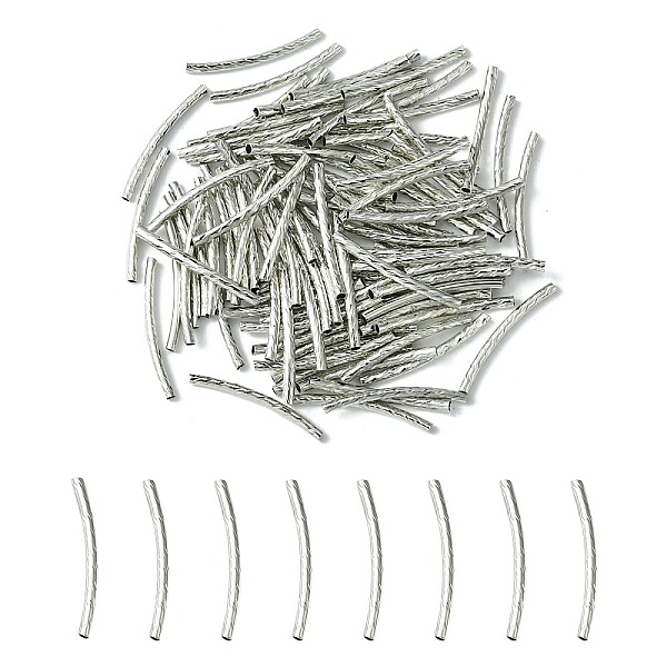 

PandaHall Brass Tube Beads, Curved Tube, Platinum, 25x2mm, Hole: 1mm Brass Tube