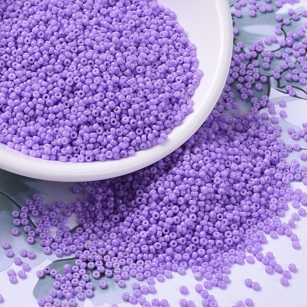 

PandaHall MIYUKI Round Rocailles Beads, Japanese Seed Beads, 11/0, (RR4488) Duracoat Dyed Opaque Columbine, 11/0, 2x1.3mm, Hole: 0.8mm..., Purple