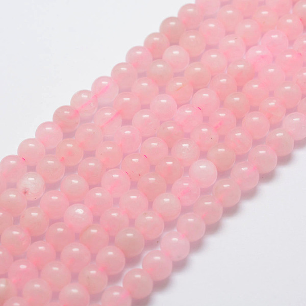 

PandaHall Natural Rose Quartz Bead Strands, Round, 6mm, Hole: 1mm, about 31pcs/strand, 7.4 inch(19cm) Rose Quartz Round