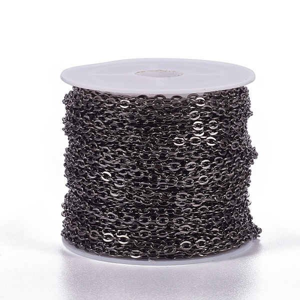 

PandaHall Iron Cable Chains, Unwelded, Oval, Popular for Jewelry Making, Important Decoration, Lead Free, Gunmetal, 3x2x0.6mm Iron