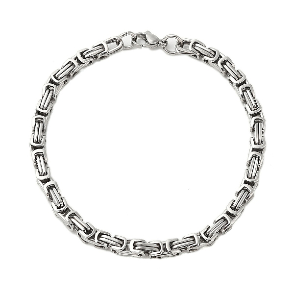 

PandaHall 304 Stainless Steel Byzantine Chain Bracelets for Men, Stainless Steel Color, 8-5/8~8-7/8 inch(22~22.5cm), 5mm 304 Stainless Steel