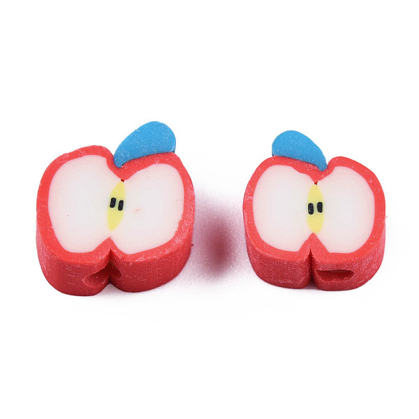 

PandaHall Handmade Polymer Clay Beads, Apple, Red, 9x10x4mm, Hole: 1.5mm Polymer Clay Fruit Red