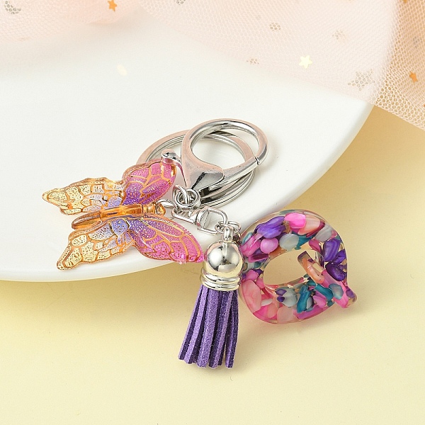 

PandaHall Resin Letter & Acrylic Butterfly Charms Keychain, Tassel Pendant Keychain with Alloy Keychain Clasp, Letter Q, 9cm Acrylic Letter...