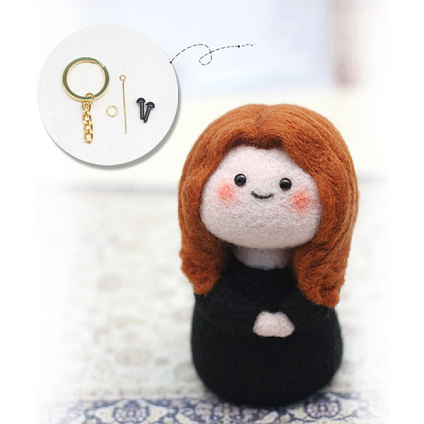 

PandaHall Elegant Woman DIY Keychain Needle Felting Kit, including Iron Needles, Foam Chassis & 5 Colors Wool, Iron Eye Pins, Keychain..., Multicolor