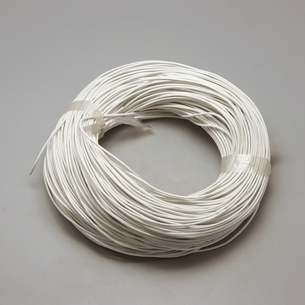 

PandaHall Spray Painted Cowhide Leather Cords, White, 1.5mm, about 100yards/bundle Cowhide Round White