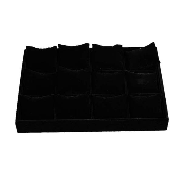 

PandaHall Velvet Pillow Jewelry Bracelet Watch Display, with Wood, Rectangle, Black, 350x240x45mm Velvet Black