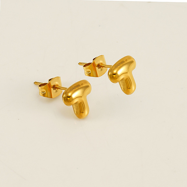 

PandaHall Chunk Letter 304 Stainless Steel Stud Earrings for Women, Real 18K Gold Plated, Letter T, 7.5~8.5x5~10.5mm 304 Stainless Steel...