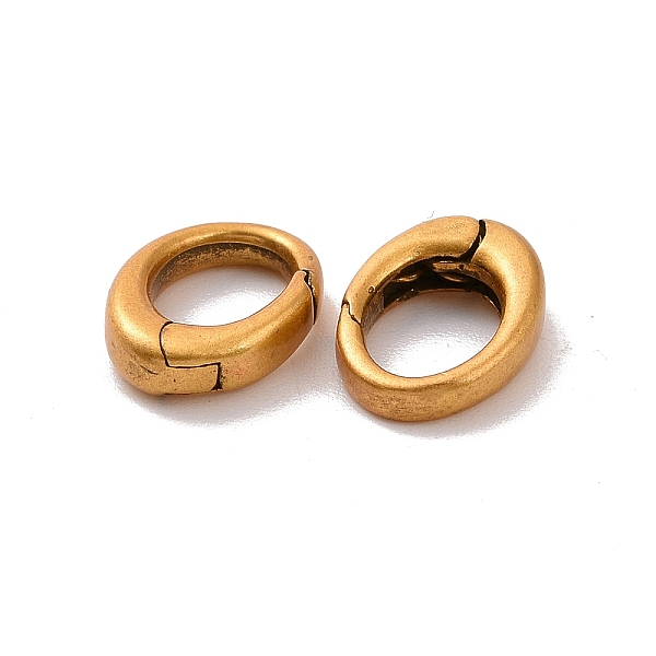 

PandaHall 925 Sterling Silver Spring Gate Rings, Oval, Antique Golden, 9x6x2mm, Inner Diameter: 5x4mm Sterling Silver