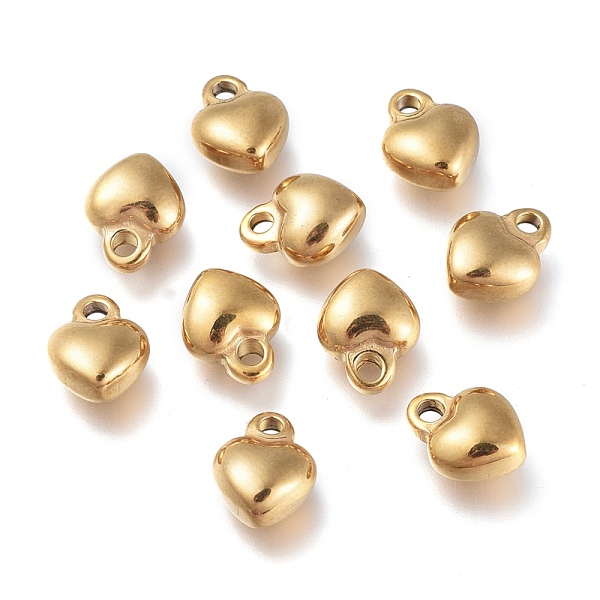 

PandaHall 304 Stainless Steel Charms, Heart, Golden, 7x9x4mm, Hole: 1.6mm 304 Stainless Steel Heart