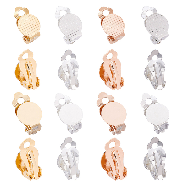 

PandaHall DICOSMETIC 32pcs 2 Styles 4 Colors Clip-on Earring Findings 304 Stainless Steel Flat Round Ear Clips Non Piercing Earrings...