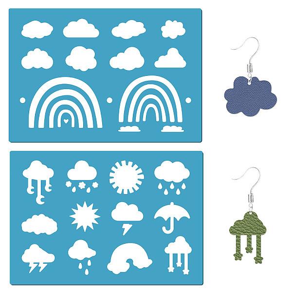 

PandaHall Acrylic Earring Handwork Template, Card Leather Cutting Stencils, Deep Sky Blue, Cloud Pattern, 130x90x2mm, 2pcs/set Acrylic Cloud