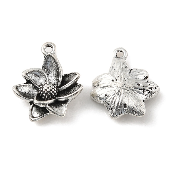 

PandaHall Alloy Pendants, Tibetan Style, Flower, Antique Silver, 14.5x12.5x3.5mm, Hole: 1.2mm Alloy Flower