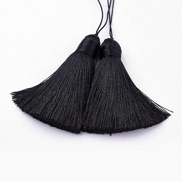 

PandaHall Nylon Tassels Big Pendant Decorations, Black, 154mm Nylon Black