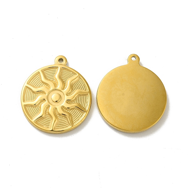

PandaHall Ion Plating(IP) 304 Stainless Steel Pendants, Flat Round with Sun Charm, Golden, 29x25x3mm, Hole: 1.5mm 304 Stainless Steel Flat...