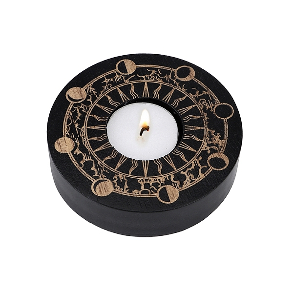 

PandaHall Wooden Candle Holder, for Witchcraft Wiccan Altar Supplies, Sun, 100x25mm Wood Sun