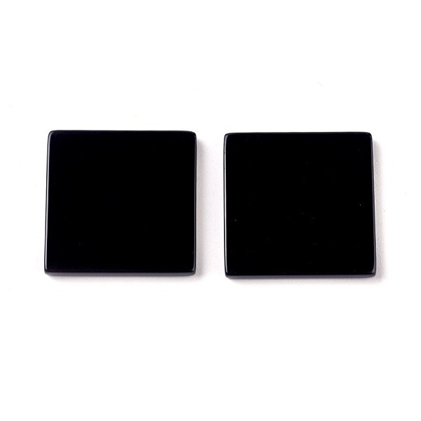 

PandaHall Natural Black Agate Cabochons, Square, 10x10x2mm Black Agate Square