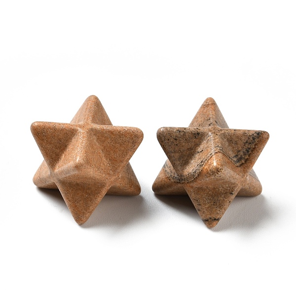 

PandaHall Natural Picture Jasper Beads, No Hole/Undrilled, Merkaba Star, 14.5~15x14.5~15x14.5~15mm Picture Jasper Star