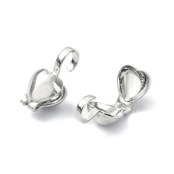 

PandaHall Brass Bead Tips, Calotte Ends, Clamshell Knot Cover, Heart, Real Platinum Plated, 15x5mm, Hole: 3mm, Inner Diameter: 4x4.5mm Brass