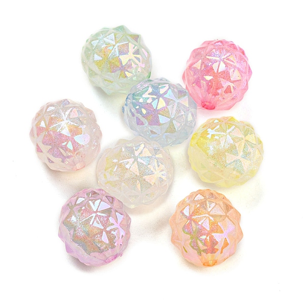 

PandaHall UV Plating Luminous Acrylic Beads, Glitter Beads, Glow in the Dark, Iridescent Pineapple, Mixed Color, 15.5x15x14mm, Hole: 2.8mm..., Multicolor