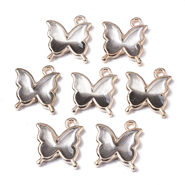 

PandaHall Alloy Resin Pendants, with Glitter Powder, Butterfly, Lead Free, Golden, Gray, 16x13.5x2.5mm, Hole: 1.6mm Alloy+Resin Butterfly...