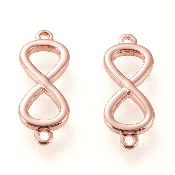 

PandaHall Brass Links Connectors, Long-Lasting Plated, Infinity, Real Rose Gold Plated, 16.5x6.5x1.5mm, Hole: 1mm Brass Infinity