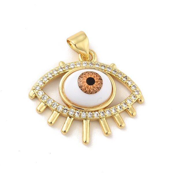

PandaHall Brass Micro Pave Cubic Zirconia Pendants, with Enamel, Cadmium Free & Lead Free, Long-Lasting Plated, Evil Eye, Real 18K Gold...