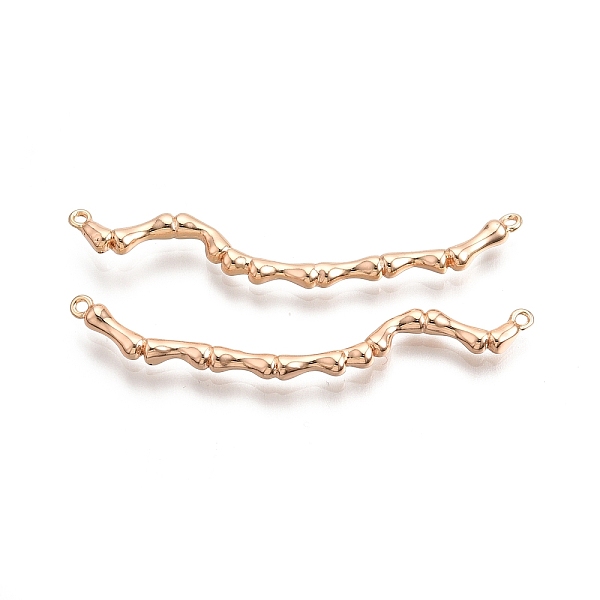 

PandaHall Ion Plating(IP) Brass Connector Charms, Nickel Free, Wavy Bone Link, Real 18K Gold Plated, 54.5x10x3mm, Hole: 1.2mm Brass Others
