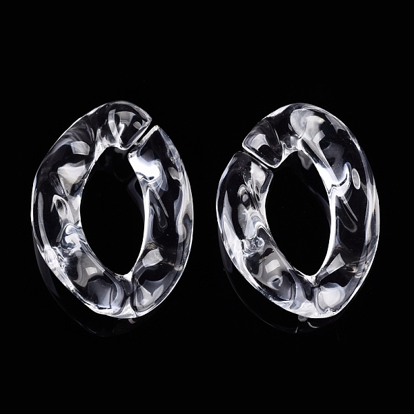 

PandaHall Transparent Acrylic Linking Rings, Quick Link Connectors, for Curb Chains Making, Twist, Clear, 23x17x4mm, Inner Diameter...